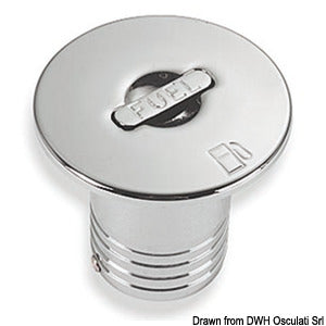 Tappo ottone cromato a filo 50 mm