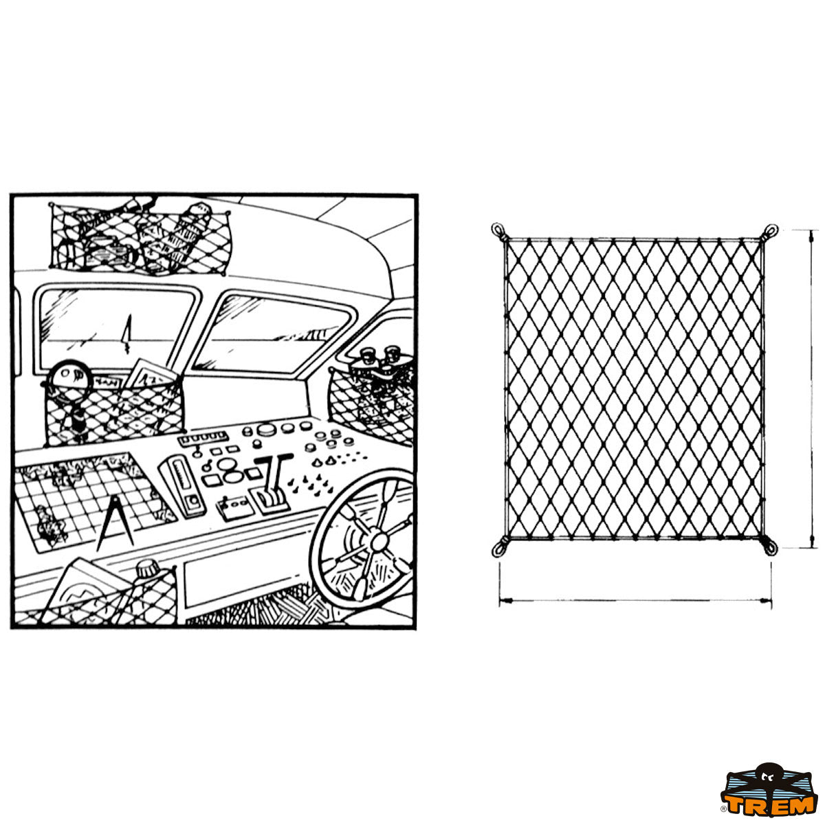 Rete elastica rettangolare porta-oggetti