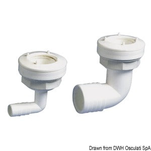 Bocchettone per serbatoio acqua flessibile a 90°