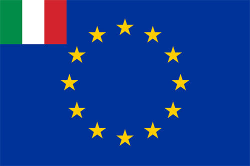 Bandiera Europa con inserto Italia